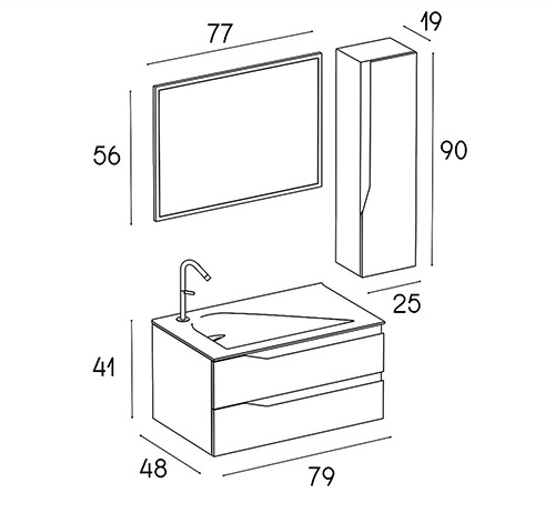 PVC vanity cabinet model D-8005